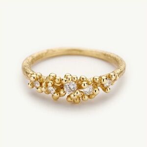 Gorgeous Ruth Tomlinson Gold and Diamond Ring with Granules